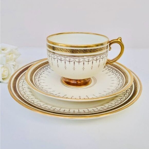 Stunning Art Deco Tea Trio, Grosvenor China, Cup, Saucer, Plate Raer Pattern - Picture 1 of 10